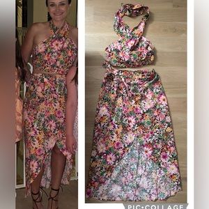 H&M floral 2 piece dress